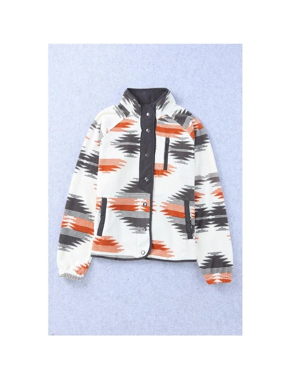 Azura Exchange Aztec Snap Buttoned Fleece Jacket, hi-res image number null