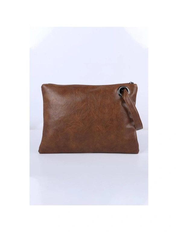 Azura Exchange Vintage Leather Oversized Clutch Bag, hi-res image number null