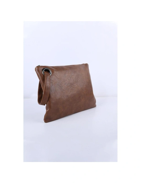 Azura Exchange Vintage Leather Oversized Clutch Bag, hi-res image number null