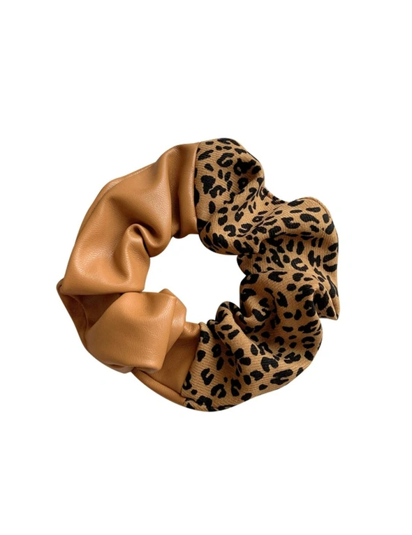 Azura Exchange Leopard Patchwork Hair Tie - PU Leather, hi-res image number null