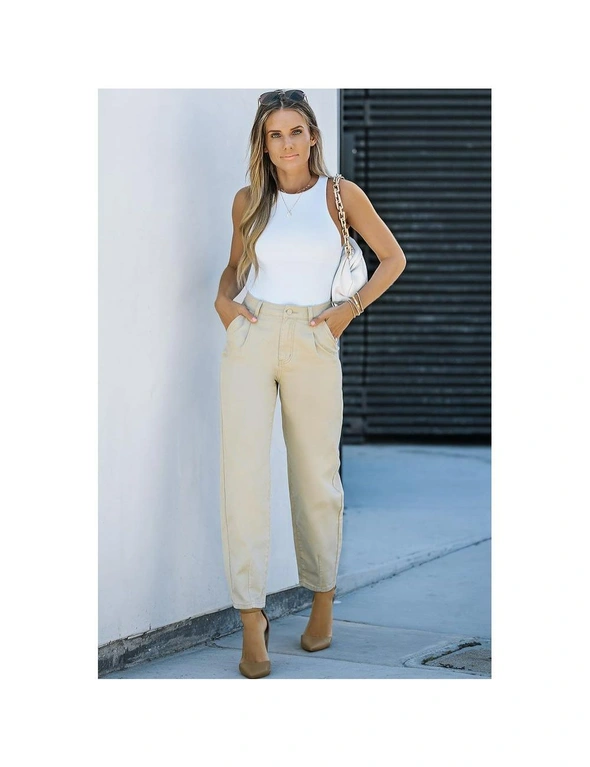 Azura Exchange Solid High Waist Casual Pants, hi-res image number null