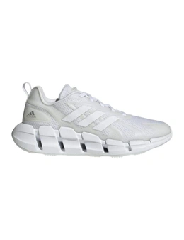 Adidas White Leatherette and Mesh Running Shoes