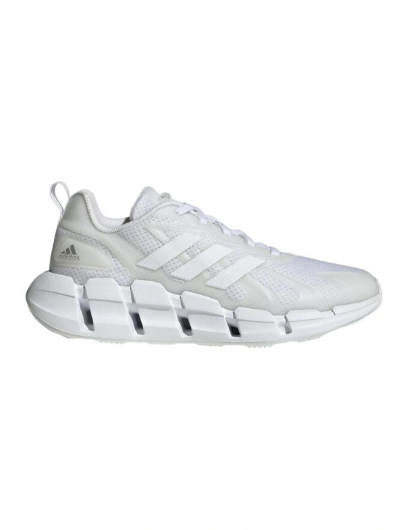 Adidas White Leatherette and Mesh Running Shoes, hi-res image number null