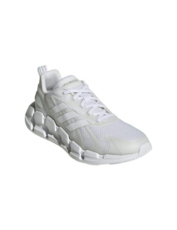 Adidas White Leatherette and Mesh Running Shoes, hi-res image number null