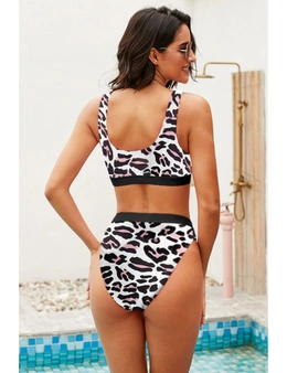Athletic Leopard Tank High Waist Bikini
