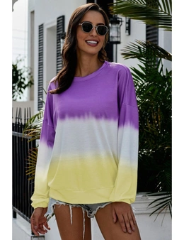 Modena Color Block Tie Dye Pullover Sweatshirt