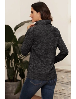 Charcoal Quarter Zip Pullover Sweatshirt
