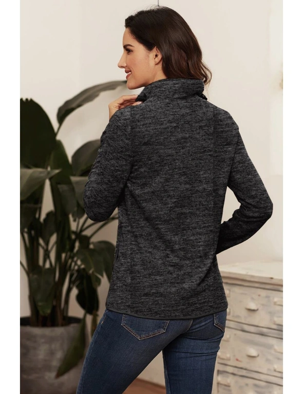 Charcoal Quarter Zip Pullover Sweatshirt, hi-res image number null