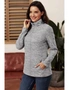 Gray Quarter Zip Pullover Sweatshirt, hi-res