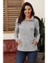 Gray Quarter Zip Pullover Sweatshirt, hi-res