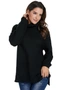 Black Cozy Long Sleeves Turtleneck Sweater, hi-res