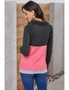 Charcoal Pink Colorblock Thumbhole Sleeved Sweatshirt, hi-res
