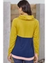 Mustard Navy Colorblock Thumbhole Sleeved Sweatshirt, hi-res