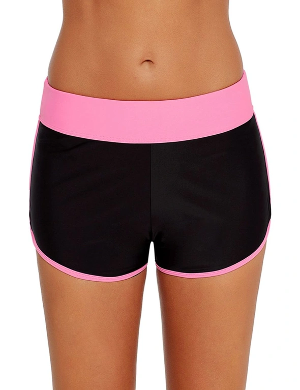 Contrast Pink Trim Swim Board Shorts, hi-res image number null