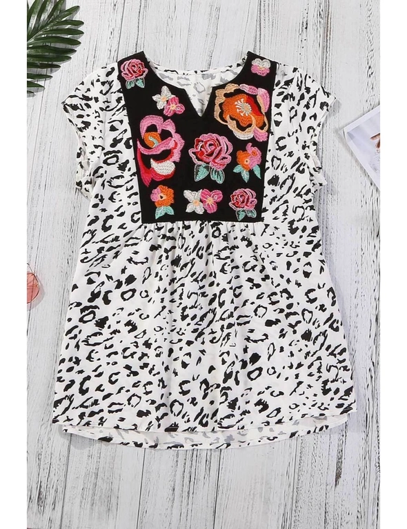 Wild Flower Embroidered Shift Top, hi-res image number null