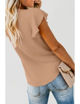 Apricot Forever Tonight Button Down Tie Top