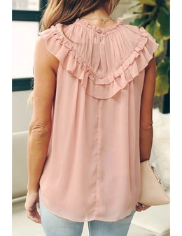Frilled Detail Tulle Tank Top