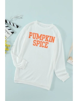 PUMPKIN SPICE Graphic Pullover Knit Top