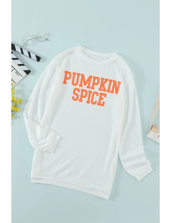 PUMPKIN SPICE Graphic Pullover Knit Top, hi-res image number null