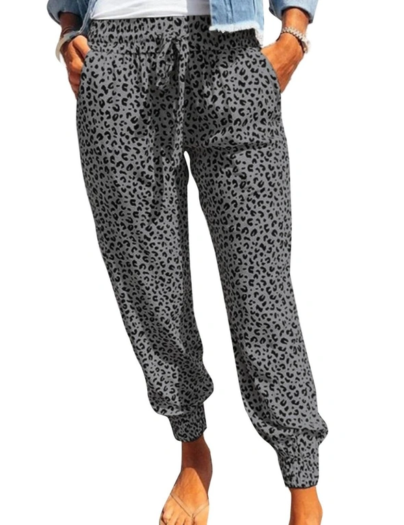 Gray Breezy Leopard Joggers, hi-res image number null