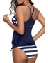 Blue Tankini with Stripes Patchwork, hi-res