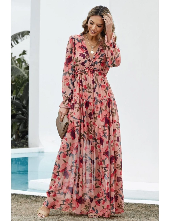 Wild Lotus Ruffle Tiered Maxi Dress, hi-res image number null