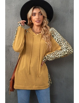 Leopard Patchwork Pullover Hoodie