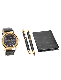 Pierre Cardin Gift Set Watch & Wallet & Pen PCX7870EMI Men Gold