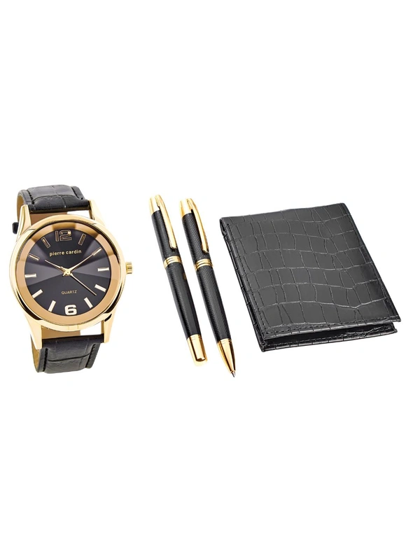 Pierre Cardin Gift Set Watch & Wallet & Pen PCX7870EMI Men Gold, hi-res image number null
