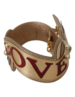 Dolce & Gabbana Gold Leather LOVE Bag Accessory Shoulder Strap