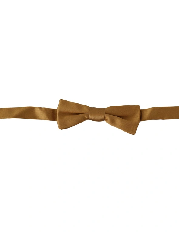 Dolce & Gabbana Gold 100% Silk Adjustable Neck Papillon Men Bow Tie, hi-res image number null