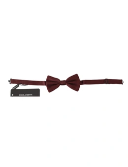 Dolce & Gabbana Maroon 100% Silk Jacquard Men Bow Tie Papillon
