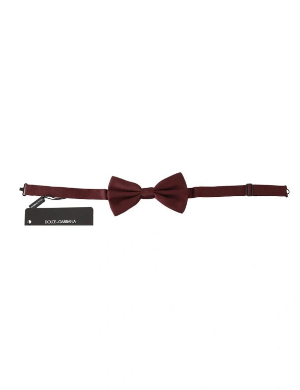 Dolce & Gabbana Maroon 100% Silk Jacquard Men Bow Tie Papillon, hi-res image number null