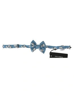 Dolce & Gabbana Light Blue Deck Of Cards Adjustable Neck Papillon Bow Tie
