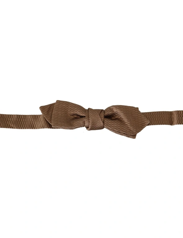 Dolce & Gabbana Men Brown Gold Adjustable Neck Papillon Bow Tie, hi-res image number null