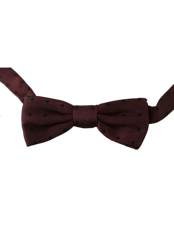 Dolce & Gabbana Purple Dotted Silk Adjustable Neck Papillon Bow Tie, hi-res image number null