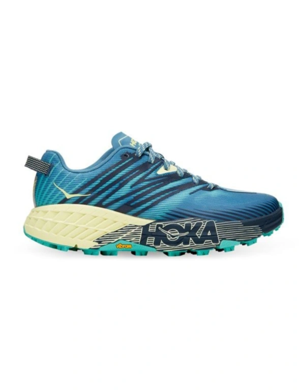 Hoka One One Women's Speedgoat 4 Trail Running Shoes (Provincial Blue/Luminary Green, Size 8H US), hi-res image number null