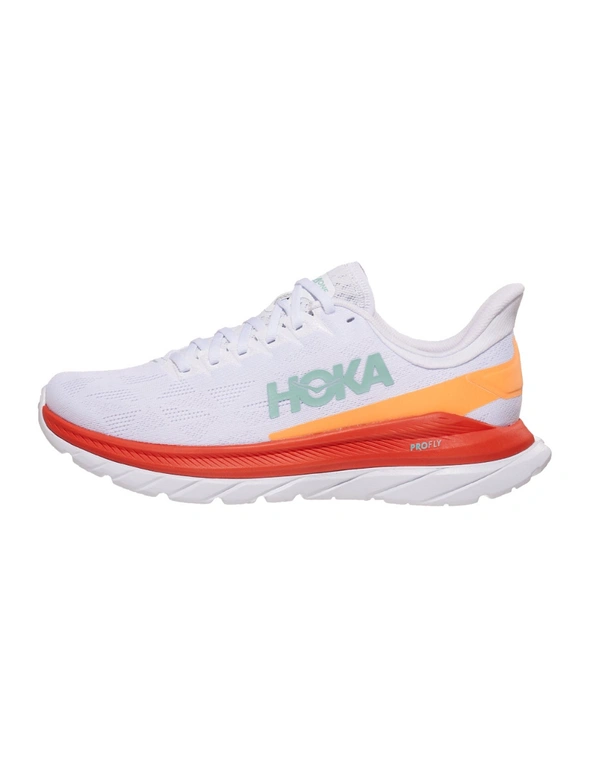 Hoka One One Men's Mach 4 Running Shoes (White/Fiesta, Size 13 US)