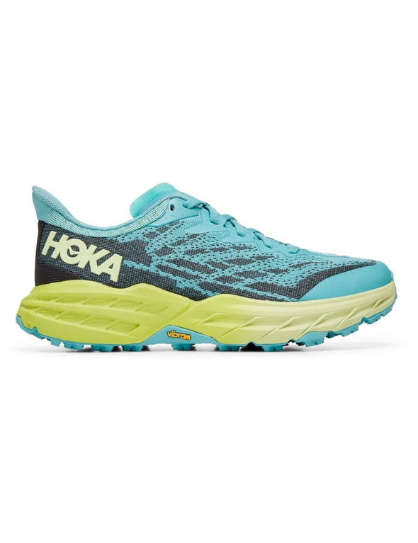 Hoka One One Women's Speedgoat 5 Running Shoes (Coastal Shade/Green Glow, Size 8 US), hi-res image number null