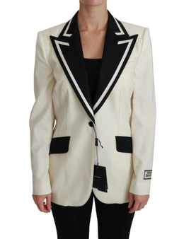 Dolce & Gabbana Wool Cream Single Breasted Coat Blazer Jacket -IT44|L
