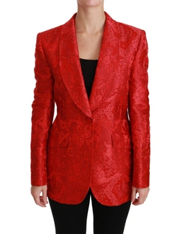 Dolce & Gabbana Red Floral Angel Blazer Coat Jacket -IT46 | L