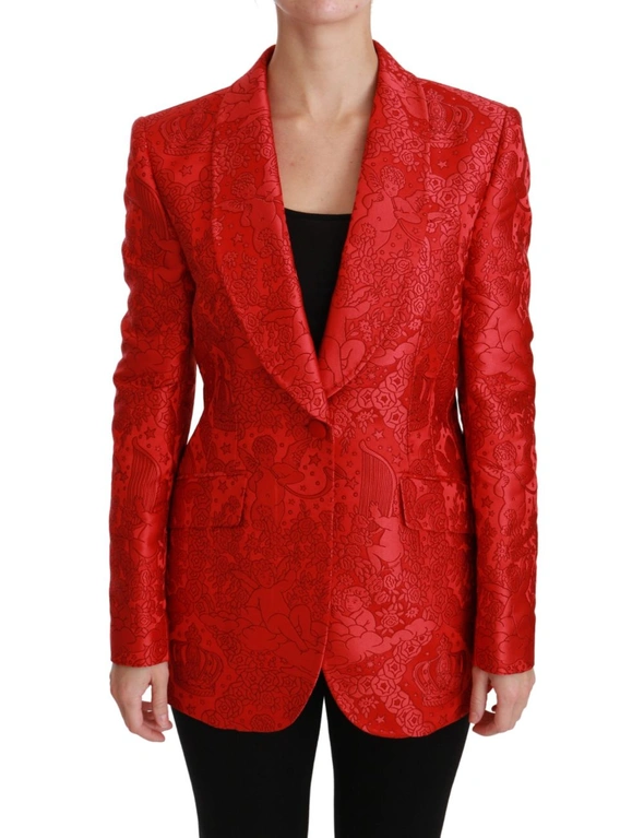 Dolce & Gabbana Red Floral Angel Blazer Coat Jacket -IT46 | L, hi-res image number null