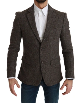 Dolce & Gabbana Brown Jacket Formal Coat Wool Blazer -IT48 | M
