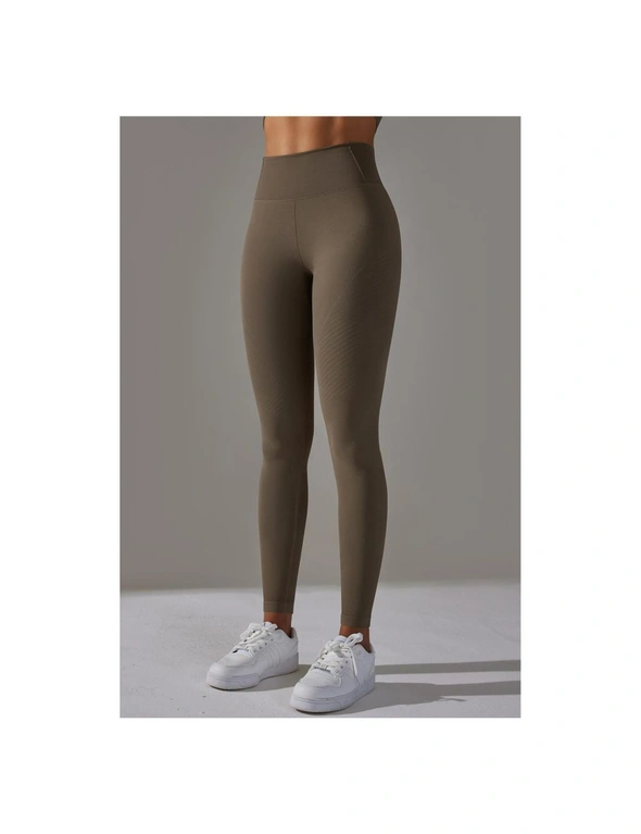 Azura Exchange Dark Brown Solid Color High Waist Butt Lifting Active Leggings, hi-res image number null