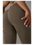 Azura Exchange Dark Brown Solid Color High Waist Butt Lifting Active Leggings, hi-res