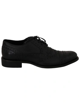 Dolce & Gabbana Blue Leather Wingtip Oxford Dress Shoes