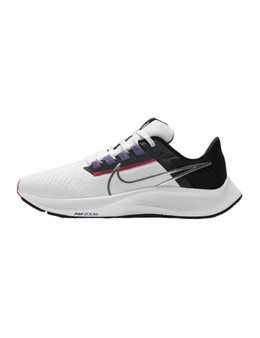 Nike Women's Air Zoom Pegasus 38 Running Shoes (White/Metallic Silver/Black/Flash, Size 7H US)