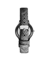 Black Leatherette Fashion Watch with Rhinestone Detail, hi-res