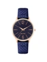 Blue Fashion Womens Analog Watch with Gold Case, hi-res