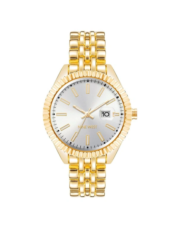 Golden Fashion Analog Watch with Day and Date Functions, hi-res image number null